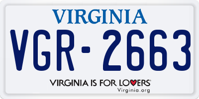 VA license plate VGR2663