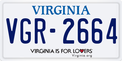 VA license plate VGR2664