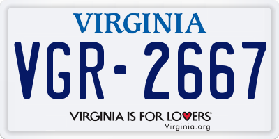 VA license plate VGR2667