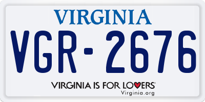 VA license plate VGR2676