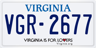 VA license plate VGR2677