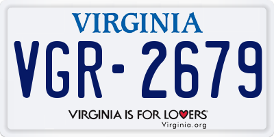 VA license plate VGR2679
