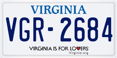 VA license plate VGR2684