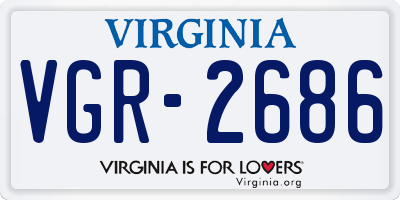 VA license plate VGR2686
