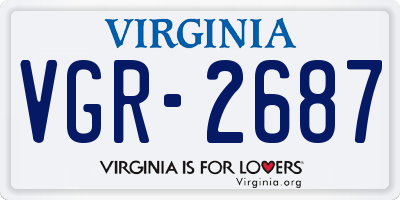 VA license plate VGR2687
