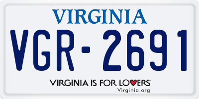 VA license plate VGR2691