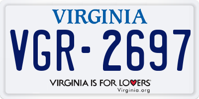 VA license plate VGR2697