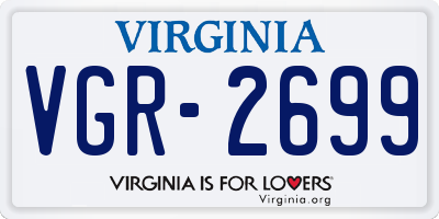 VA license plate VGR2699