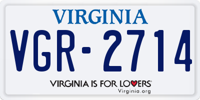 VA license plate VGR2714