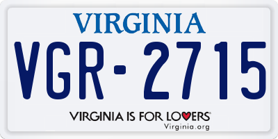 VA license plate VGR2715