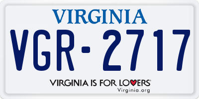 VA license plate VGR2717