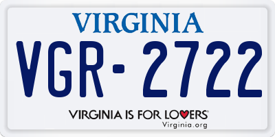 VA license plate VGR2722