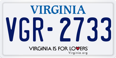 VA license plate VGR2733