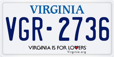 VA license plate VGR2736