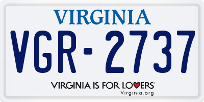 VA license plate VGR2737
