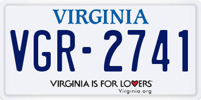 VA license plate VGR2741