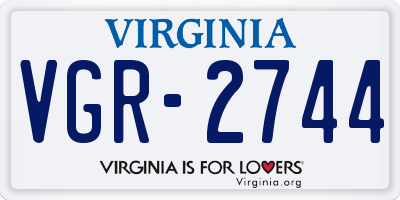 VA license plate VGR2744
