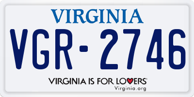 VA license plate VGR2746
