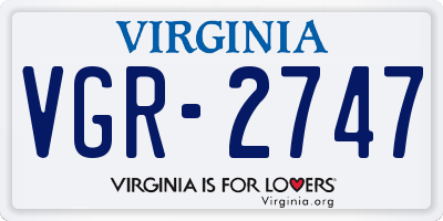 VA license plate VGR2747