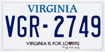 VA license plate VGR2749