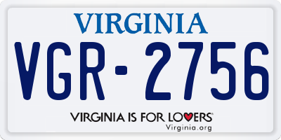 VA license plate VGR2756