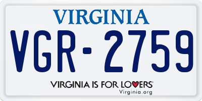 VA license plate VGR2759