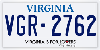 VA license plate VGR2762