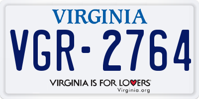 VA license plate VGR2764