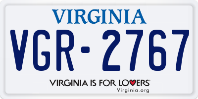 VA license plate VGR2767