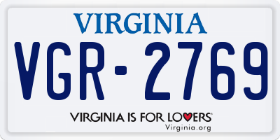 VA license plate VGR2769