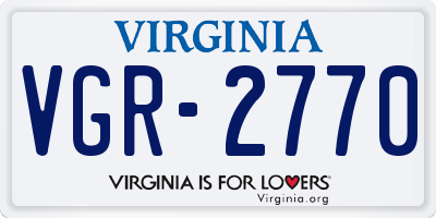 VA license plate VGR2770