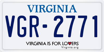 VA license plate VGR2771