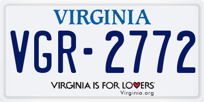 VA license plate VGR2772