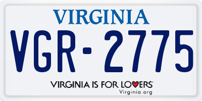 VA license plate VGR2775