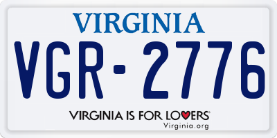VA license plate VGR2776