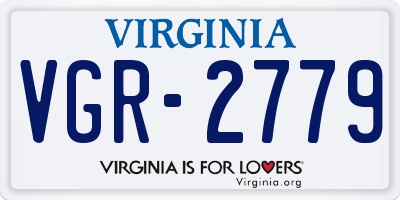 VA license plate VGR2779