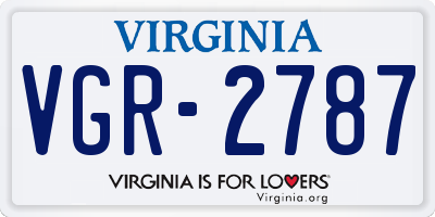 VA license plate VGR2787