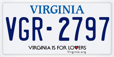 VA license plate VGR2797