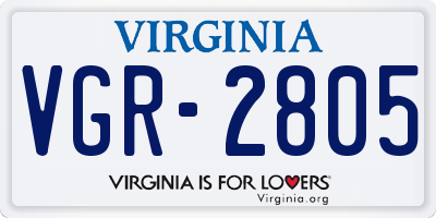 VA license plate VGR2805