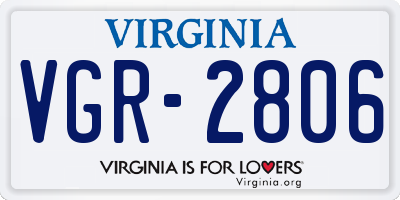 VA license plate VGR2806