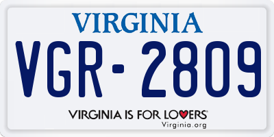 VA license plate VGR2809