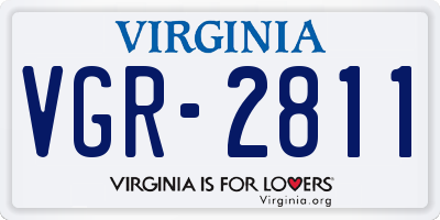 VA license plate VGR2811