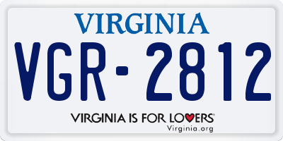 VA license plate VGR2812