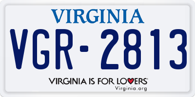 VA license plate VGR2813