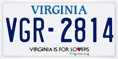 VA license plate VGR2814