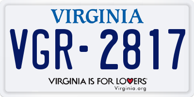 VA license plate VGR2817