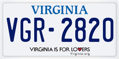 VA license plate VGR2820
