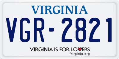 VA license plate VGR2821