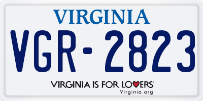VA license plate VGR2823