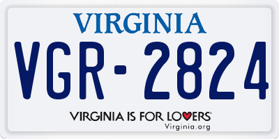 VA license plate VGR2824